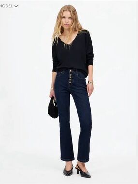 NWT Madewell Kick Out crop jeans in Larkspur